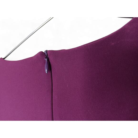 Of Mercer Purple 3/4 Sleeve Pleated Shift Dress Women’s Size 6 Knee Length - Picture 10 of 13